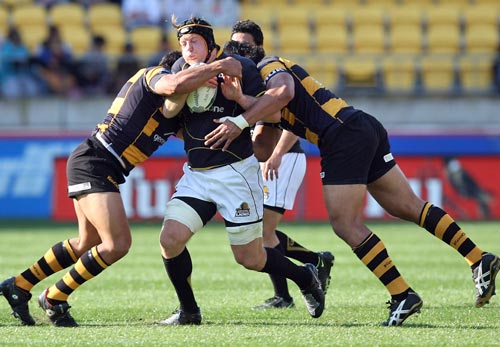 Thomas Waldrom of the Lions in action during the 2008 NZ Cup quarter-final clash with Taranaki