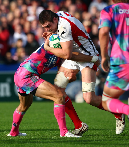 Ryan Caldwell of Ulster is tackled