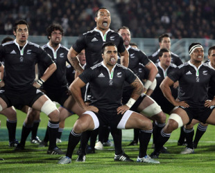 The New Zealand Maori perform their traditional Haka before kick off against England, McLean Park, Napier,  New Zealand, June 23, 2010 