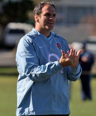 England manager Martin Johnson raises a smile, England training session, Napier Boys School, Napier, New Zealand, June 21, 2010