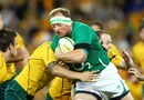 Ireland lock Mick O'Driscoll is stopped
