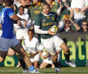 South Africa's Bryan Habana skips through the Italy defence, South Africa v Italy, Buffalo City Stadium, East London, South Africa, June 26, 2010