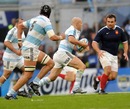 Argentina's Felipe Contepomi spots a gap in France's defence
