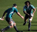 All Blacks centre Ma'a Nonu shapes to pass during training
