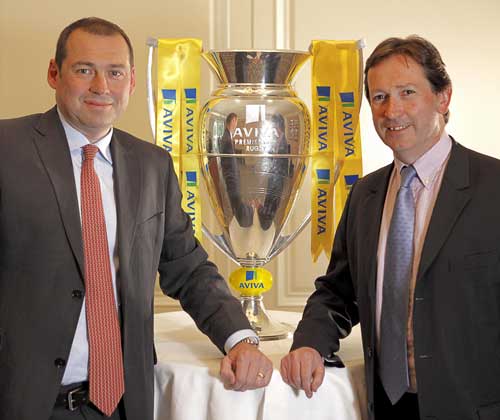Marc Hodges, chief executive of Aviva UK, and Mark McCafferty, chief executive of Premiership Rugby