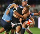 Natal Sharks' Charl McLeod looks to force an opening