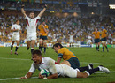 Jason Robinson scores for England in the Rugby World Cup Final between Australia and England 