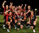 Saracens celebrate clinching the Premiership Rugby 7s crown