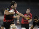 Canterbury's George Whitelock takes the ball on against North Harbour