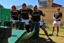 The Springbok front-row prepares to pack down