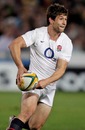 England's Dominic Waldouck looks to pass the ball