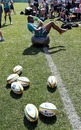 New Zealand's Joe Rokocoko limbers up during a training session