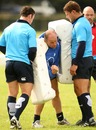 Scotland coach Andy Robinson offers some instruction