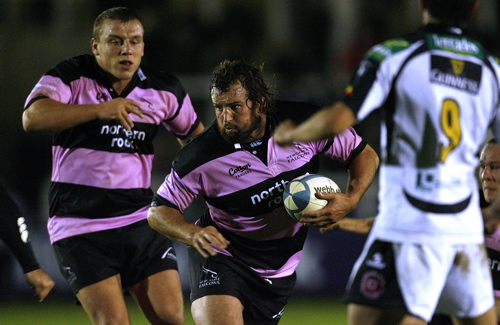 Carl Hayman of Newcastle Falcons in action during the European Challenge Cup rugby match between Newcastle Falcons and Cetransa El Salvador