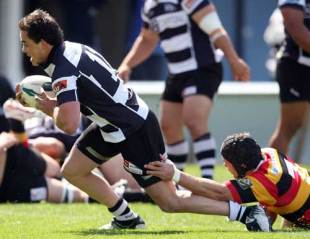 Hawke's Bay's Zac Gildford dives in to score, Hawke's Bay v Waikato, New Zealand Cup, October 12 2008.