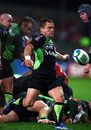 Petre Mitu of Montauban clears the ball during the Heineken Cup game between Munster and Montauban
