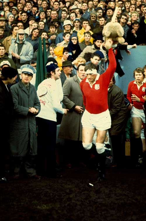 Willie-John McBride leads out the Lions