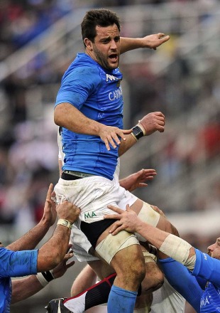 Italy's Josh Sole competes at a lineout, Italy v England, Six Nations Championship, Stadio Flaminio, Rome, Italy, February 14, 2010