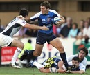 Montpellier's Santiago Fernandez stretches the Toulouse defence