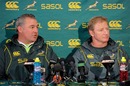 Gary Gold and Dick Muir field questions from the press ahead of South Africa's match with Australia