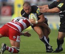 Exeter's Nic Sestaret takes the game to Gloucester