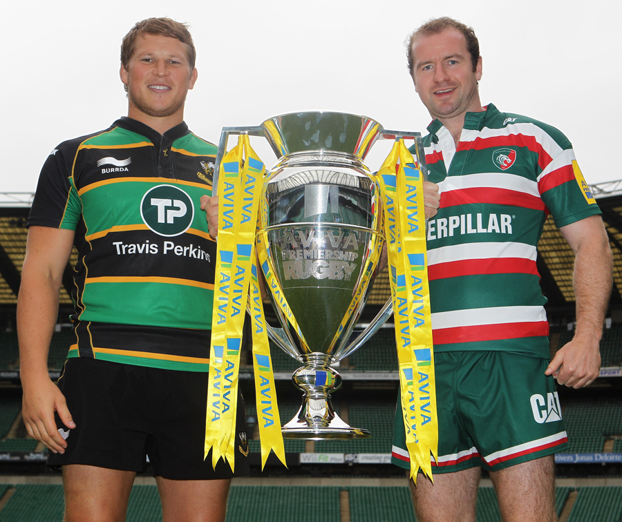 Northampton's Dylan Hartley and Leicester's Geordan Murphy