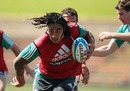 All Blacks centre Ma'a Nonu slips a tackle during training