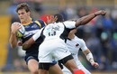 Leeds centre James Tincknell is tackled by Kameli Ratuvou