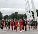 Toulouse's Yves Donguy and Frederic Michalak parade the Heineken Cup