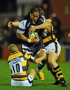 Sale's Andy Tuilagi is shackled by the Wasps defence