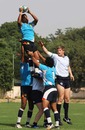 India and Scotland contest a lineout