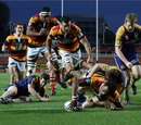 Waikato wing Henry Speight crashes over to score