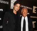 Danny Cipriani poses with designer Giorgio Armani