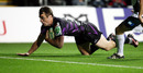 Ospreys wing Tommy Bowe touches down