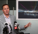 New Zealand prime minister John Key helps unveil 'The Cloud'