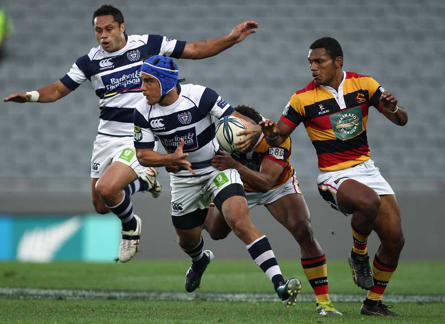 Auckland skipper Benson Stanley is tackled