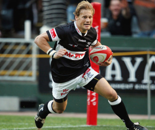 The Sharks' Charl Mcleod races over, Natal Sharks v Western Province, Currie Cup, Absa Stadium, Durban, South Africa, October 30, 2010