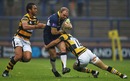Leeds' Ceiron Thomas is halted by the Wasps defence