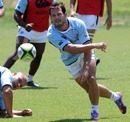 South Africa's Francois Hougaard fires a pass during training