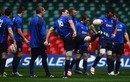 Wales flanker Sam Warburton shows of his footballing skills