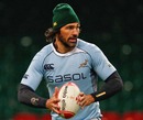 Springboks captain Victor Matfield in action during training