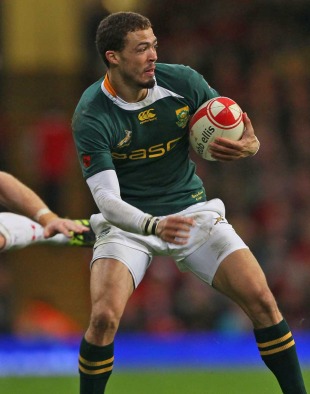 South Africa's Bjorn Basson looks for an opening, Wales v South Africa, Millennium Stadium, Cardiff, Wales, November 13, 2010