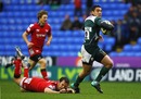 London Irish centre Dan Bowden spins clear of a tackle