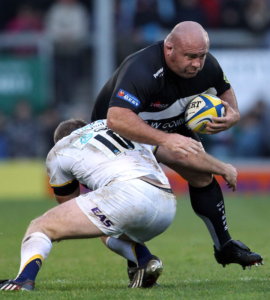 Chris Budgen is tackled by Ceiron Thomas
