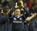 scotland fly-half Dan Parks salutes the Murrayfield crowd