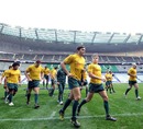 The Wallabies brave the cold for a team photo