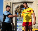 Uruguay's Arboleya Carlos and Romania's Socol Sorin shake hands 