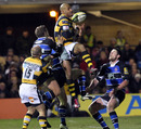 London Wasps wing Tom Varndell claims a high ball