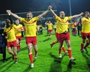 Romania celebrate qualifying for the 2011 Rugby World Cup