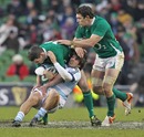 Argentina's Lucas Borges is shackled by the Ireland defence
